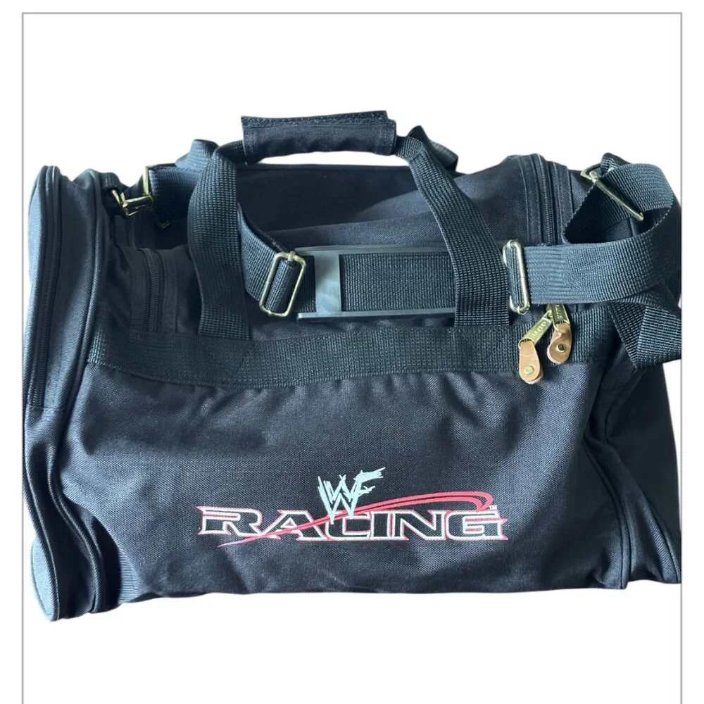 WWF WWE Racing XFL Exclusive Wrestling Tradeshow Canvas Duffle Bag Vintage Rare